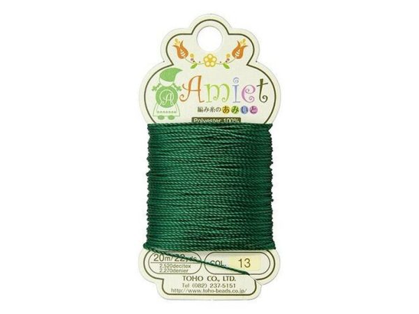 TOHO Amiet Beading Thread Emerald 20 Meters/22 Yards Michael's UK Jewellery