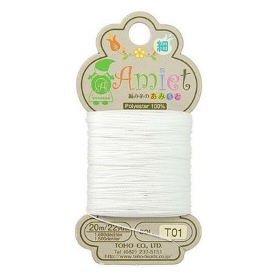 TOHO Amiet Beading Thread T01 White beadsmouse.co.uk