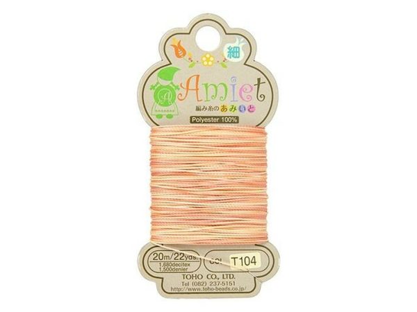 TOHO Amiet Beading Thread Peach Variegated 20 Meters/22 Yards Michael's UK Jewellery