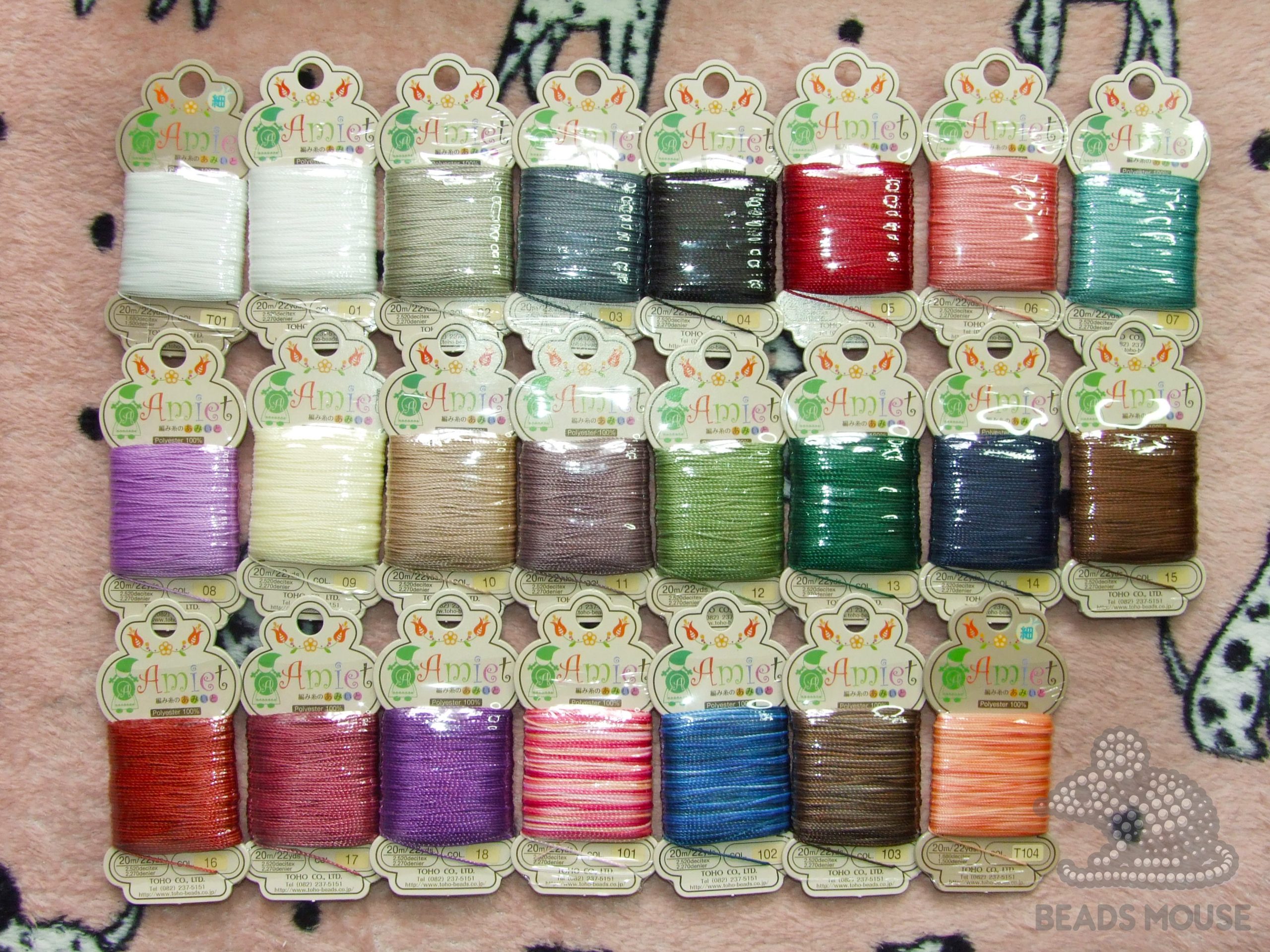 TOHO Amiet Beading Thread 23 colours beadsmouse.co.uk