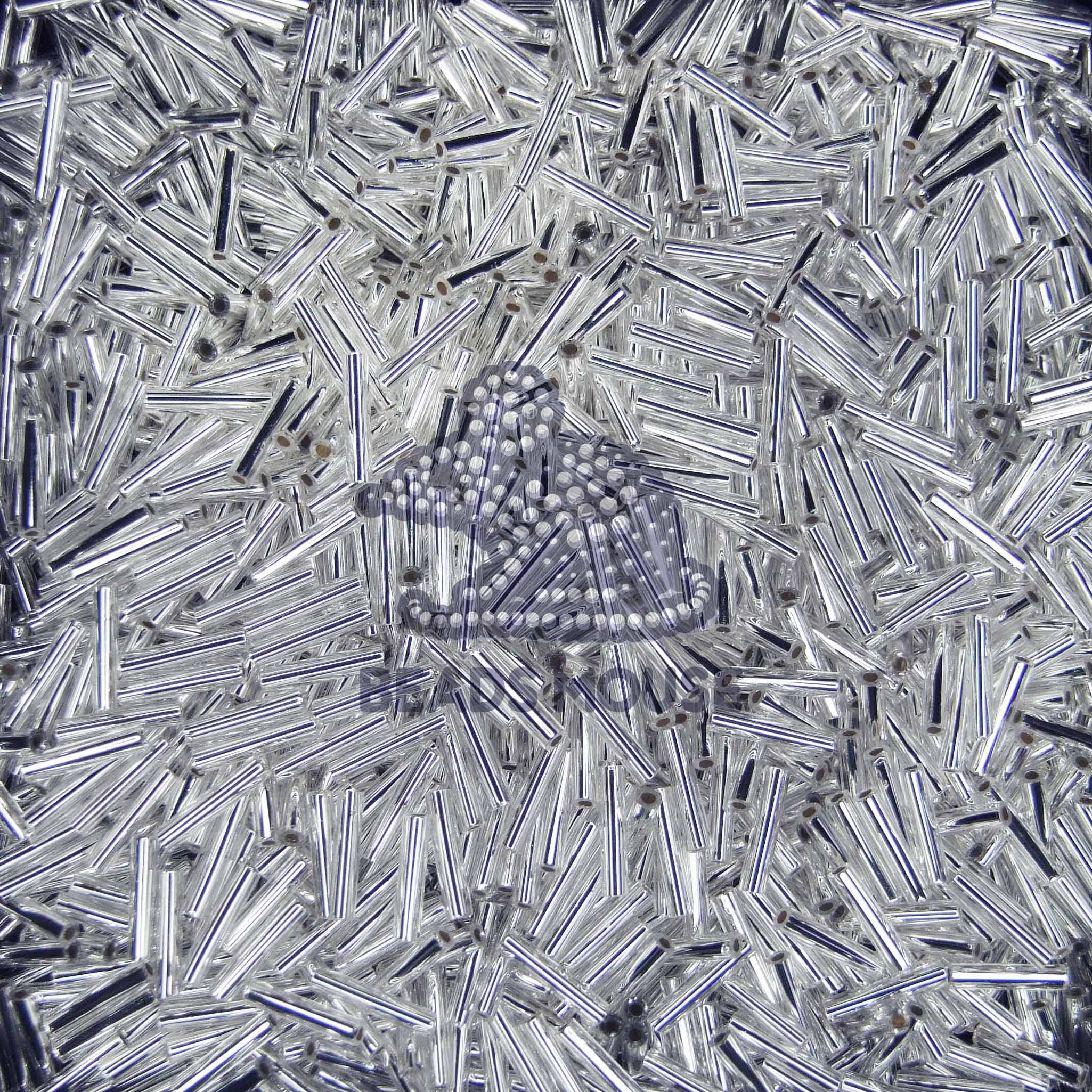 TOHO Bugle Beads 9mm 21 Silver Lined Crystal 01 beadsmouse.co.uk