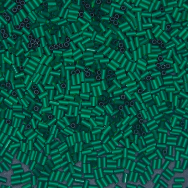 TOHO Bugle Seed Beads 939F Transparent Green Emerald Frosted 3mm beads mouse