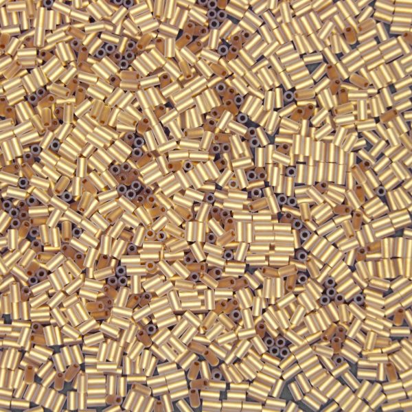 TOHO Bugle Seed Beads 989F Gold Lined Frosted Crystal 3mm beads mouse