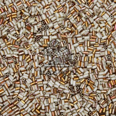 TOHO Bugle Seed Beads Y856F HYBRID Apollo Frosted Light Beige 3mm beads mouse