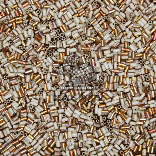 TOHO Bugle Seed Beads Y856F HYBRID Apollo Frosted Light Beige 3mm beads mouse