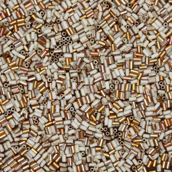 TOHO Bugle Seed Beads Y856F HYBRID Apollo Frosted Light Beige 3mm beads mouse