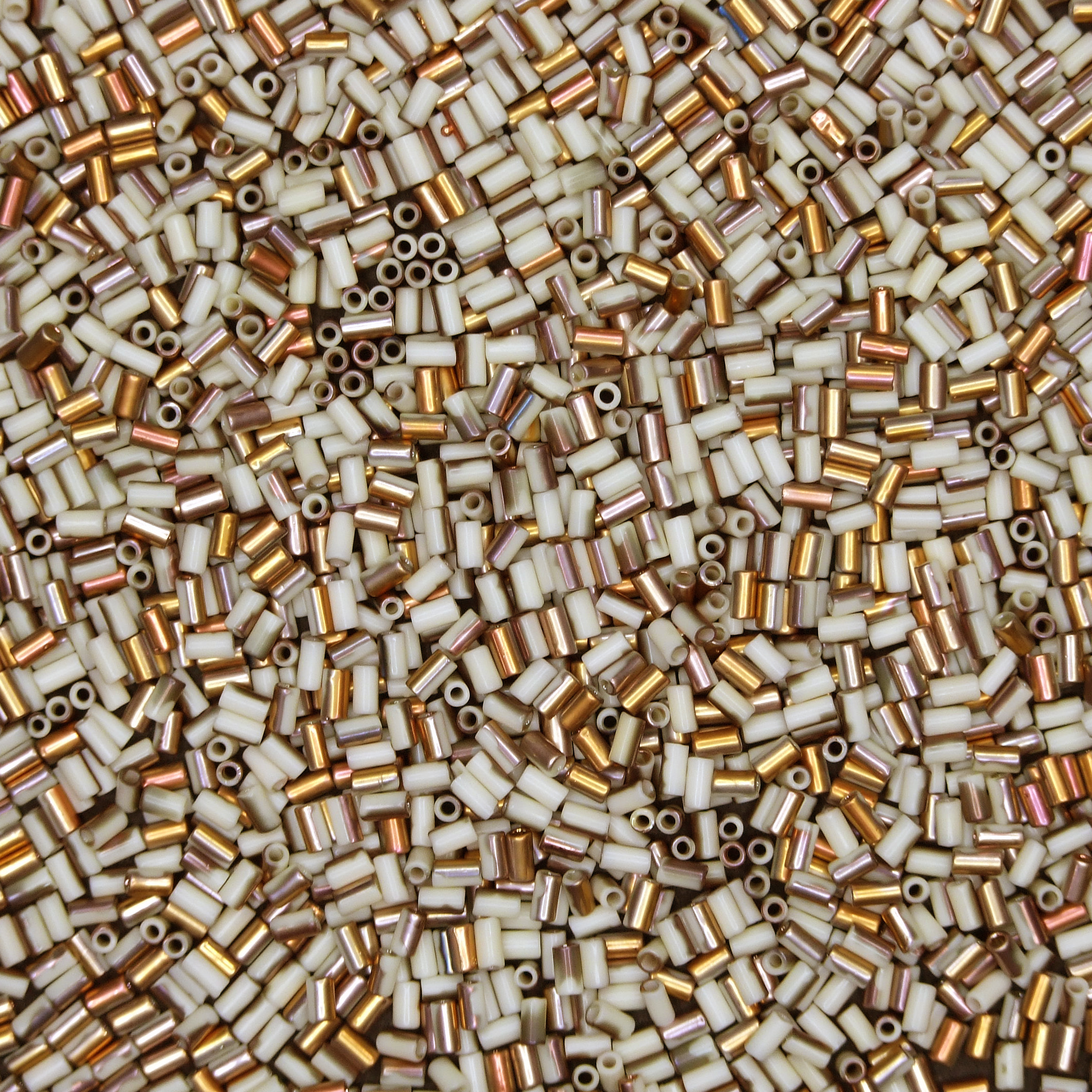 TOHO Bugle Seed Beads Y856F HYBRID Apollo Frosted Light Beige 3mm beads mouse