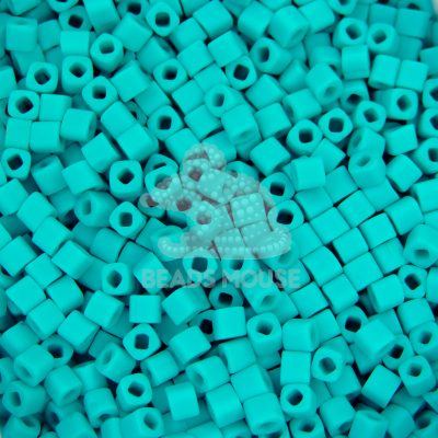 TOHO Cube Beads 55F Opaque Frosted Turquoise 4mm beadsmouse.co.uk