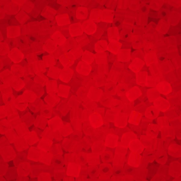 TOHO Cube Beads 5BF Transparent Frosted Siam Ruby 4mm beadsmouse.co.uk