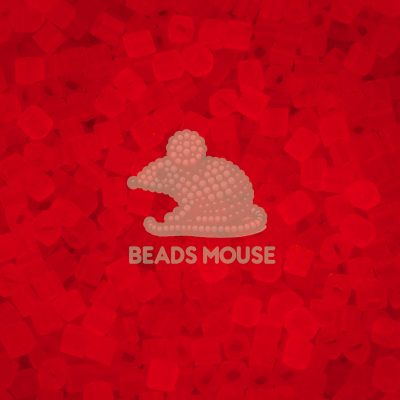 TOHO Cube Beads 5BF Transparent Frosted Siam Ruby 4mm beadsmouse.co.uk