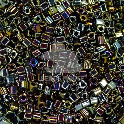 TOHO Cube Beads 83 Metallic Iris Brown 4mm beadsmouse.co.uk