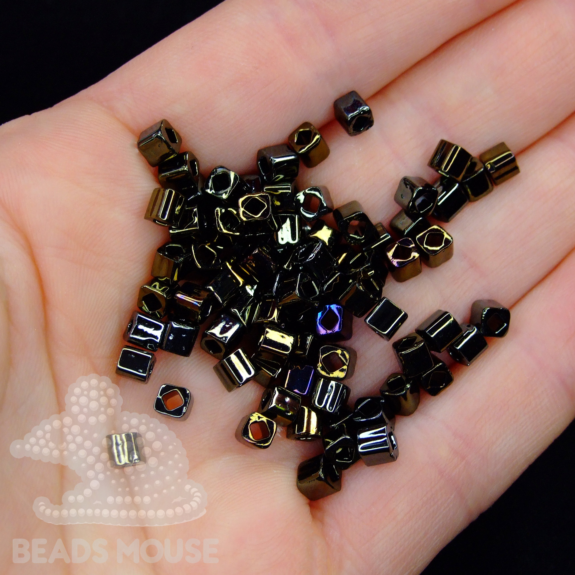 TOHO Cube Beads 83 Metallic Iris Brown 4mm beadsmouse.co.uk