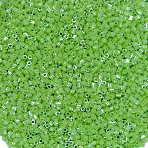 TOHO HEXAGON Beads 131 Opaque Lustered Sour Apple 11/0 - Image 2