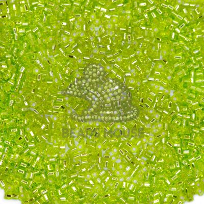 TOHO HEXAGON Beads 24 Silver Lined Lime Green beadsmouse.co.uk