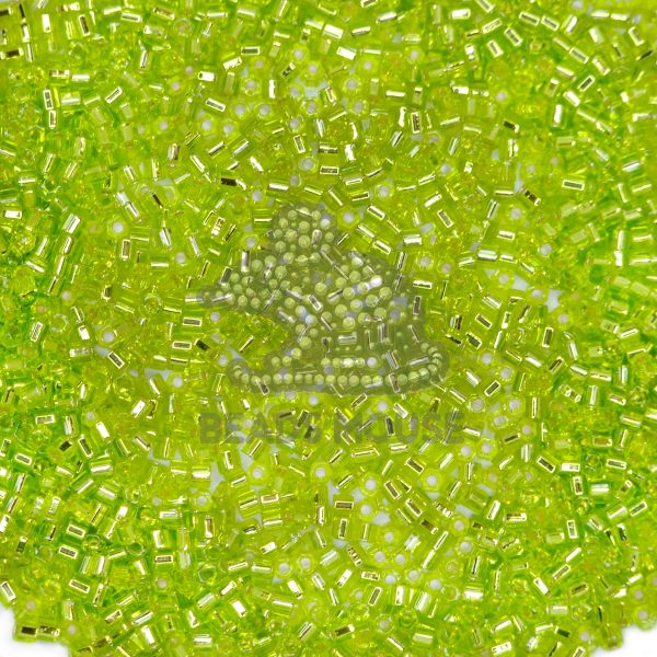 TOHO HEXAGON Beads 24 Silver Lined Lime Green beadsmouse.co.uk