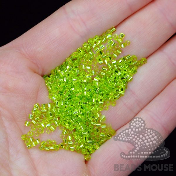TOHO HEXAGON Beads 24 Silver Lined Lime Green beadsmouse.co.uk
