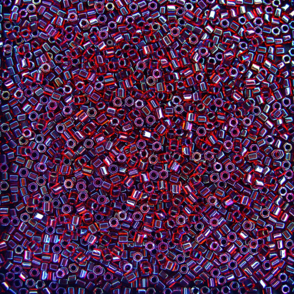 TOHO Hexagon Beads 400 Inside Color Rainbow Ruby Jet Lined 3mm beadsmouse.co.uk 01