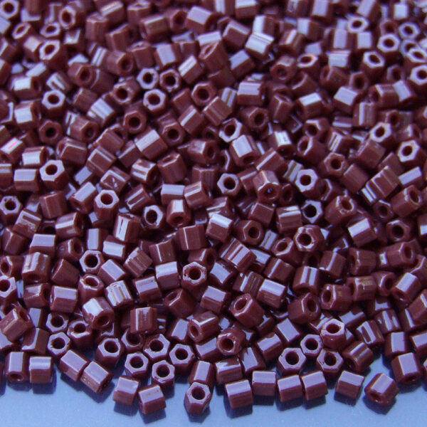 TOHO Hexagon Beads 46 Opaque Oxblood 3mm beadsmouse.co.uk 02