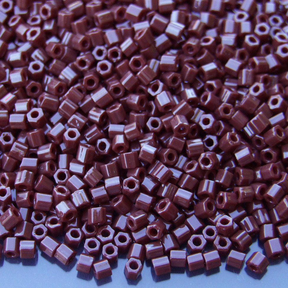 TOHO Hexagon Beads 46 Opaque Oxblood 3mm beadsmouse.co.uk 02
