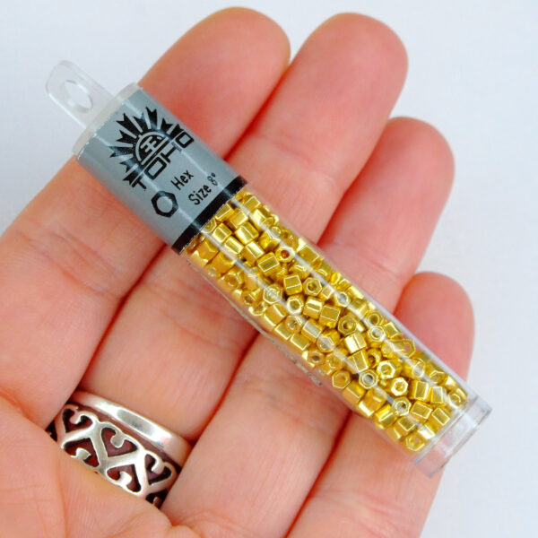 TOHO Hexagon Beads 557 Galvanized Starlight 3mm beadsmouse.co.uk 01