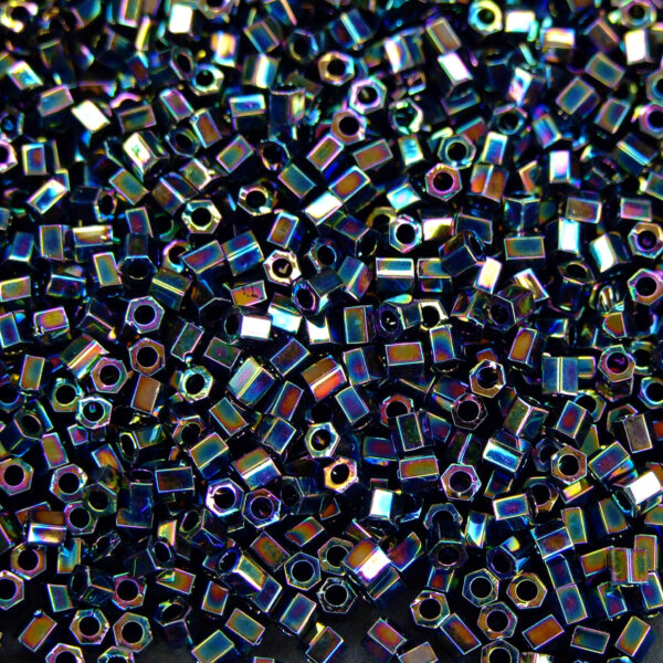 TOHO Hexagon Beads 86 Metallic Rainbow Iris 3mm beadsmouse.co.uk 01