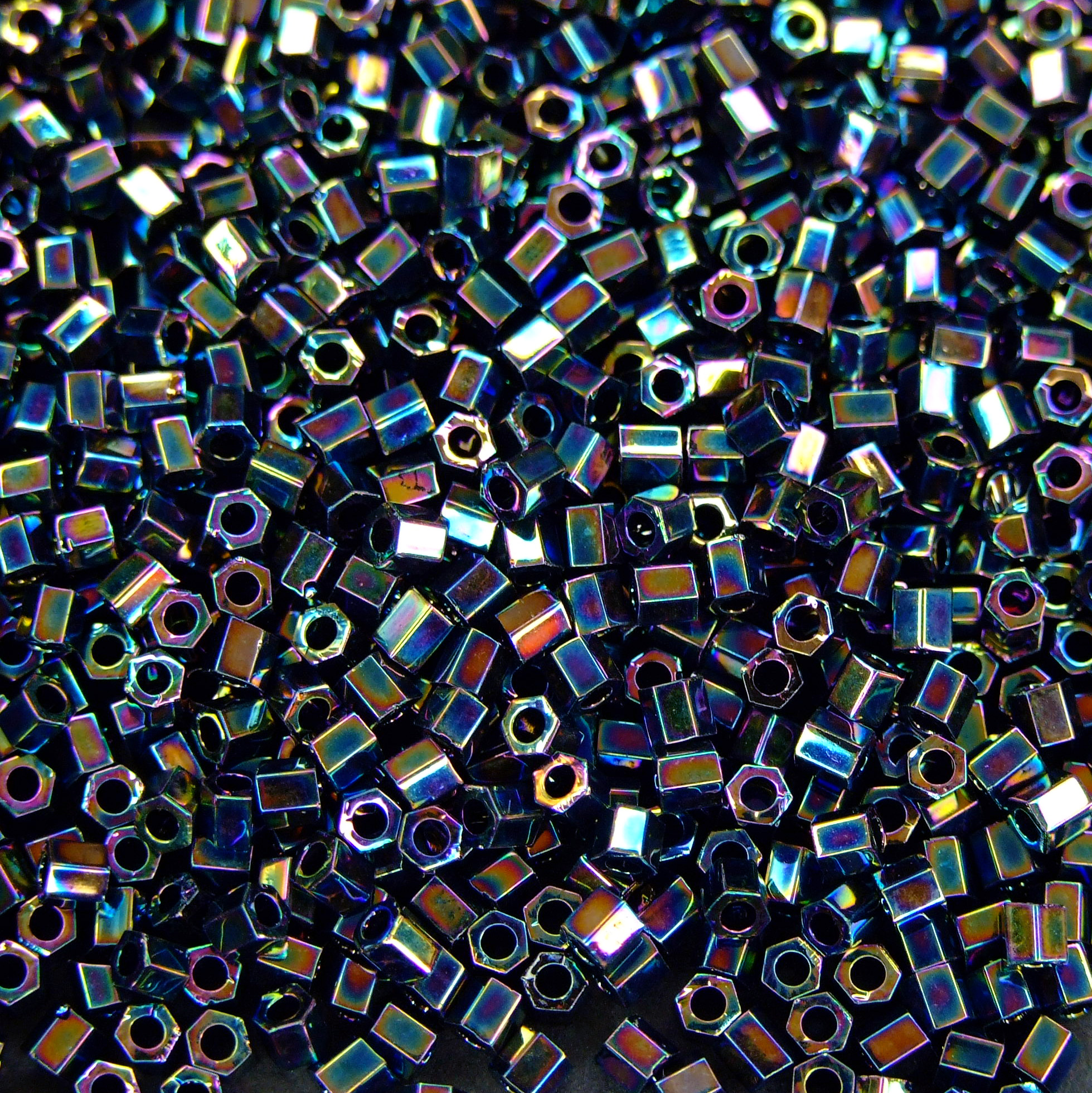 TOHO Hexagon Beads 86 Metallic Rainbow Iris 3mm beadsmouse.co.uk 01