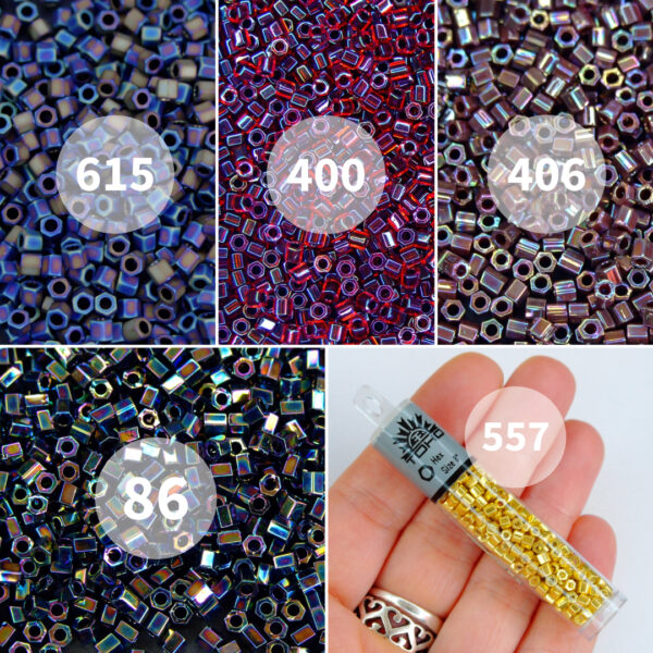 TOHO Hexagon Beads Metallic Colours beadsmouse.co.uk
