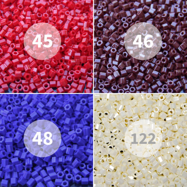 TOHO Hexagon beads Opaque 4 variants beadsmouse.co.uk