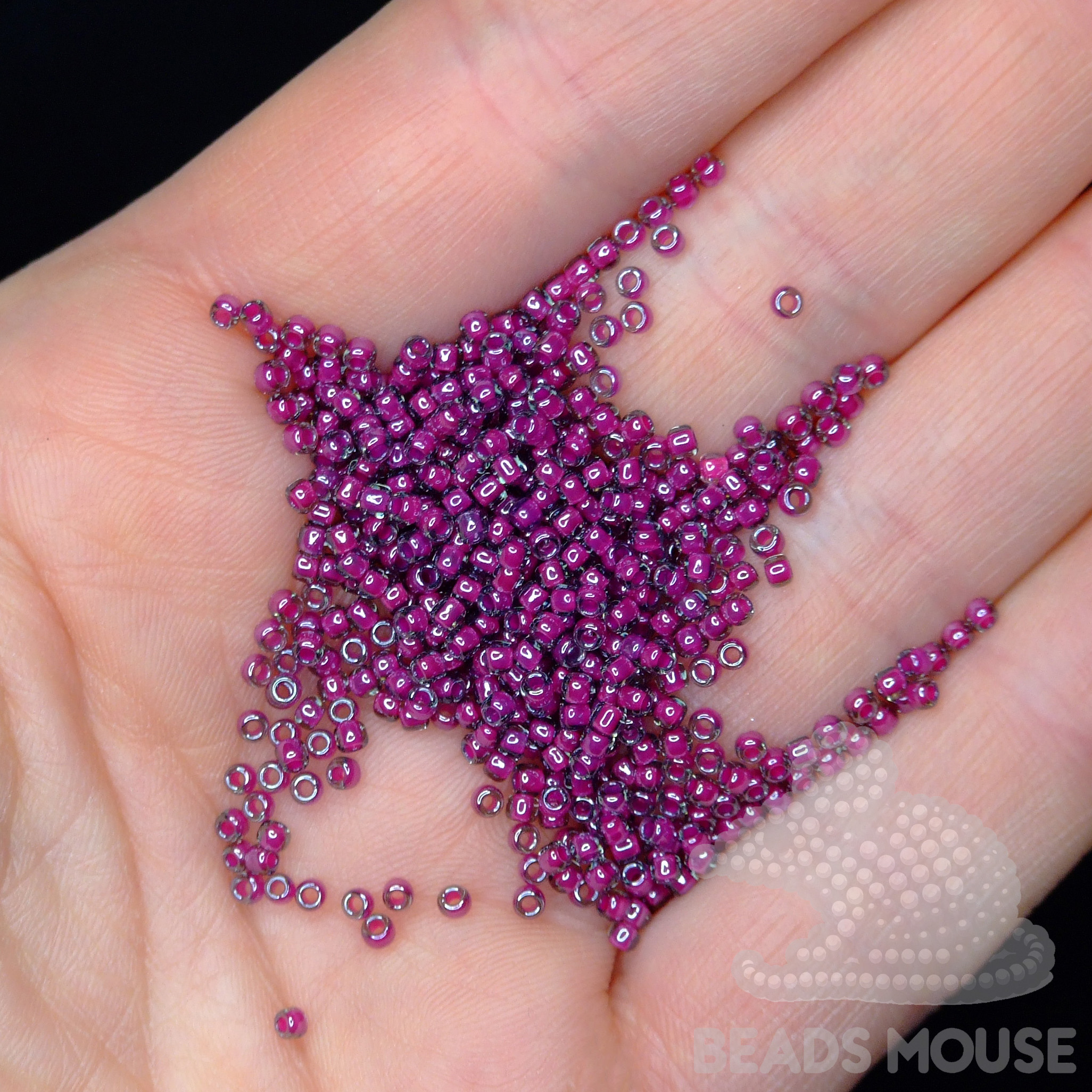 TOHO Seed Beads 1076 Inside Color Grey Magenta 11/0 beadsmouse.co.uk