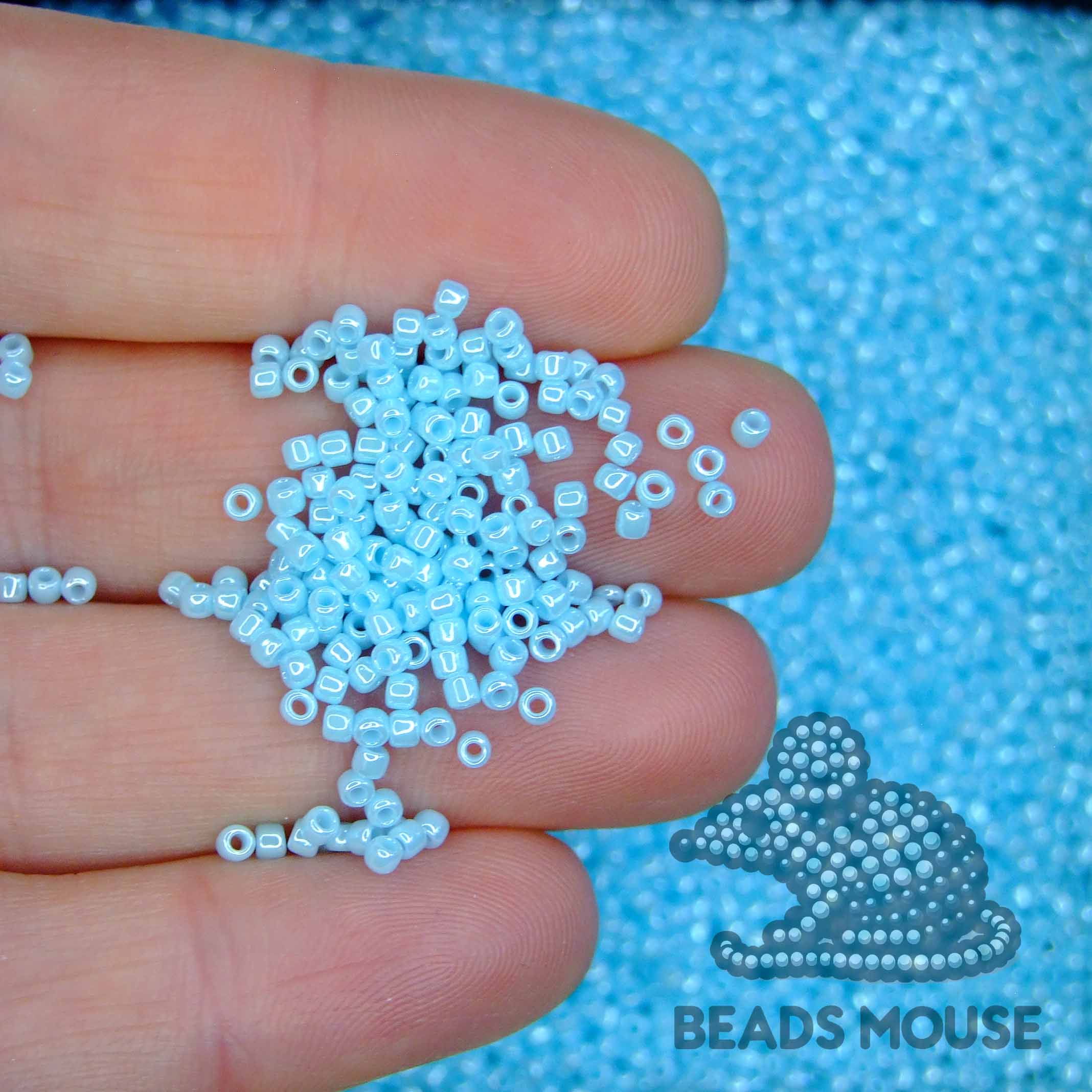 TOHO Seed Beads 124 Opaque Pale Blue Luster beadsmouse.co.uk