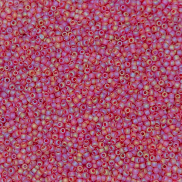 TOHO Seed Beads 165CF Transparent Rainbow Frosted Ruby beadsmouse.co.uk