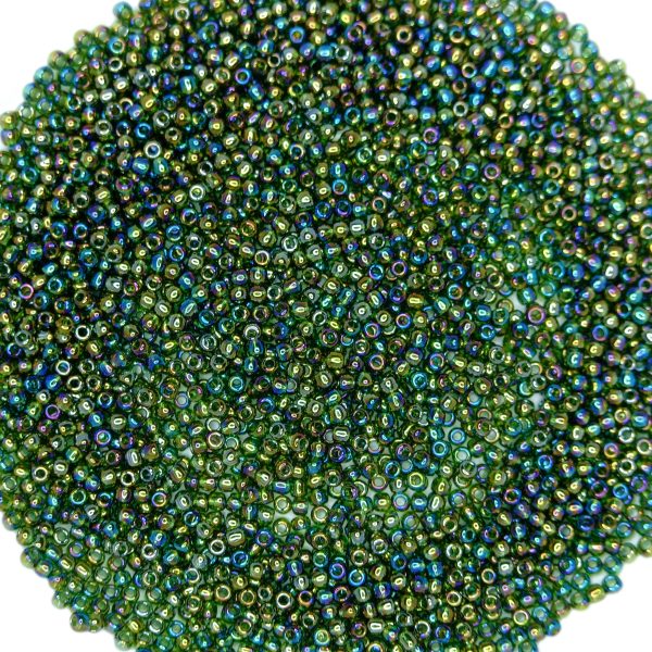 TOHO Seed Beads 180 Transparent Olivine Rainbow beadsmouse.co.uk