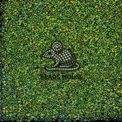 TOHO Seed Beads 1829 Inside Color Rainbow Jonquil Forest Green Lined beadsmouse.co.uk