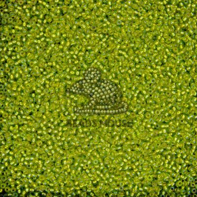TOHO Seed Beads 2024 Silver Lined Rainbow Lime Green 01 beadsmouse.co.uk