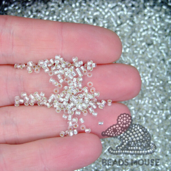 TOHO Seed Beads 21 Silver Lined Crystal  | 21F Frosted 11/0 - Image 4