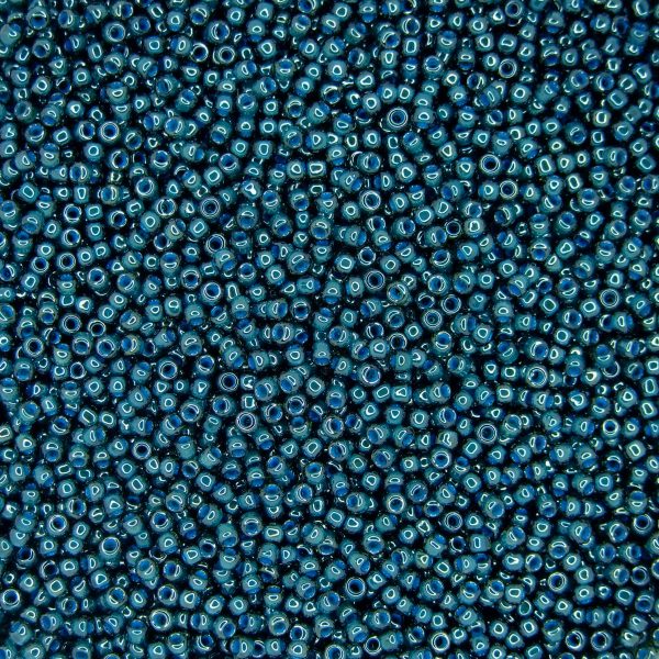 TOHO Seed Beads 374 Transparent Luster Emerald Green Denim Blue beadsmouse.co.uk