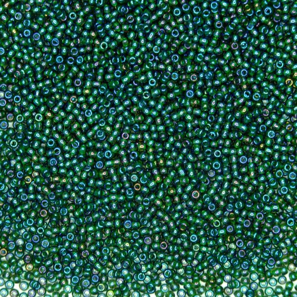TOHO Seed Beads 384 Inside Color Rain Montana Blue Opaque Green Lined beads mouse