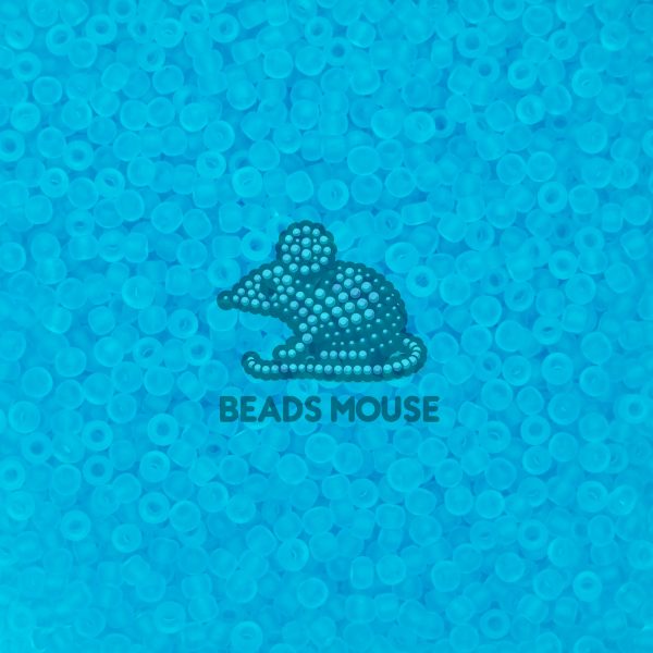 TOHO Seed Beads 3F Transparent Frosted Aquamarine beads mouse