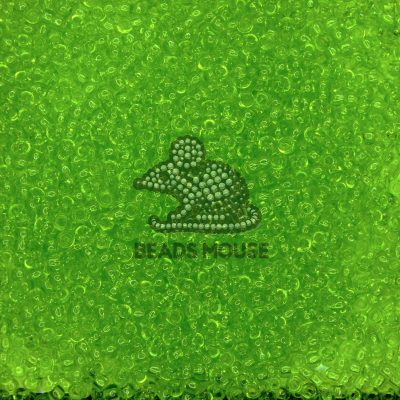 TOHO Seed Beads 4 Transparent Lime Green beads mouse