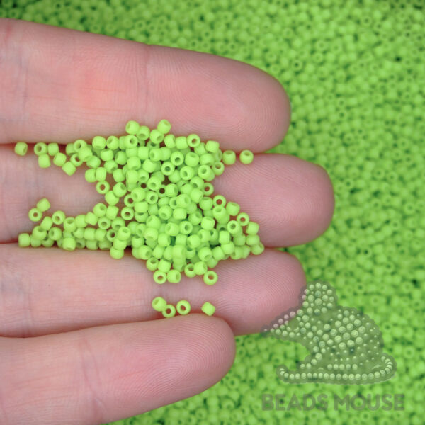 TOHO Seed Beads 44F Opaque Frosted Sour Apple beadsmouse.co.uk