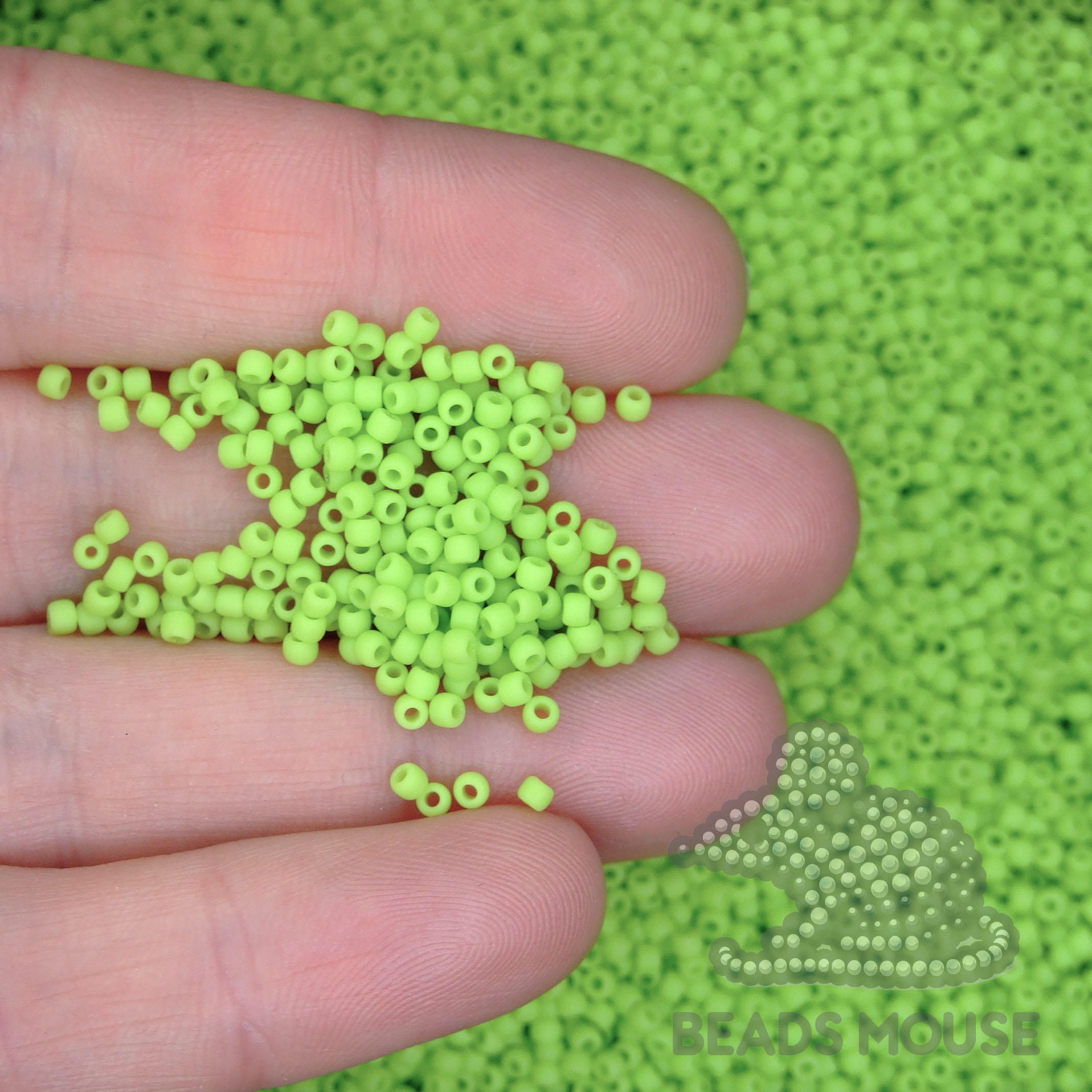 TOHO Seed Beads 44F Opaque Frosted Sour Apple beadsmouse.co.uk