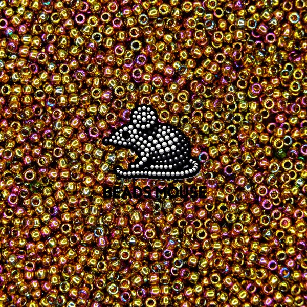 TOHO Seed Beads 459 Gold Lustered Dark Topaz beads mouse
