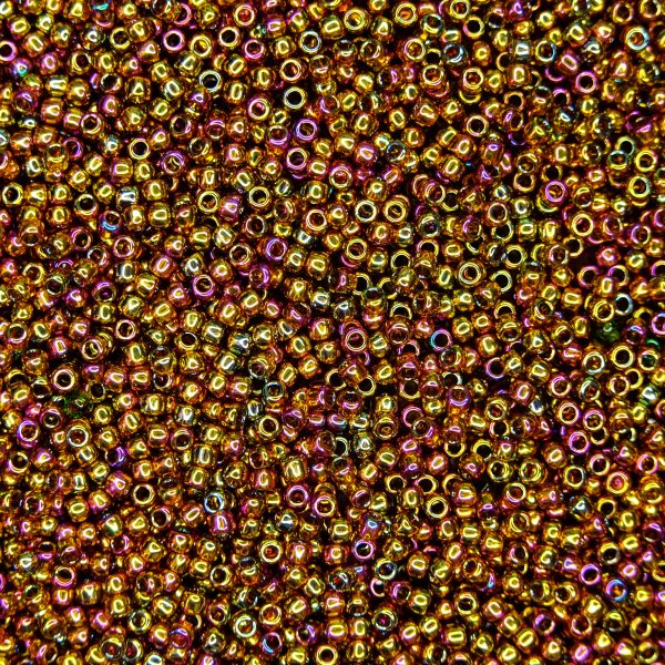 TOHO Seed Beads 459 Gold Lustered Dark Topaz beads mouse