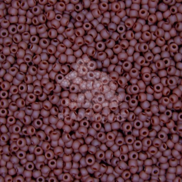 TOHO Seed Beads 46F Opaque Frosted Oxblood 8 beads mouse