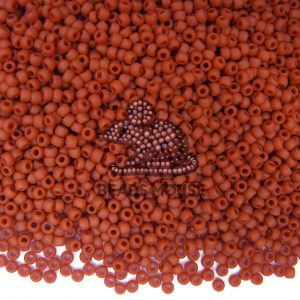 TOHO Seed Beads 46LF Opaque Frosted Terra Cotta 11/0 beads mouse