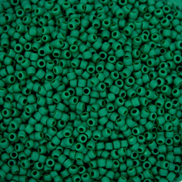 TOHO Seed Beads 47HF Opaque Frosted Pine Green beadsmouse.co.uk