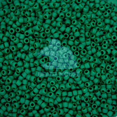 TOHO Seed Beads 47HF Opaque Frosted Pine Green beadsmouse.co.uk