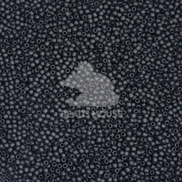 TOHO Seed Beads 49F Opaque Frosted Jet beadsmouse.co.uk