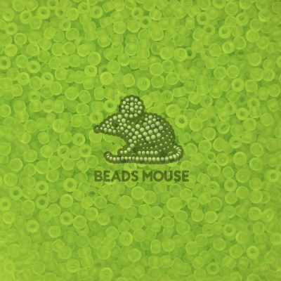 TOHO Seed Beads 4F Transparent Frosted Lime Green beads mouse