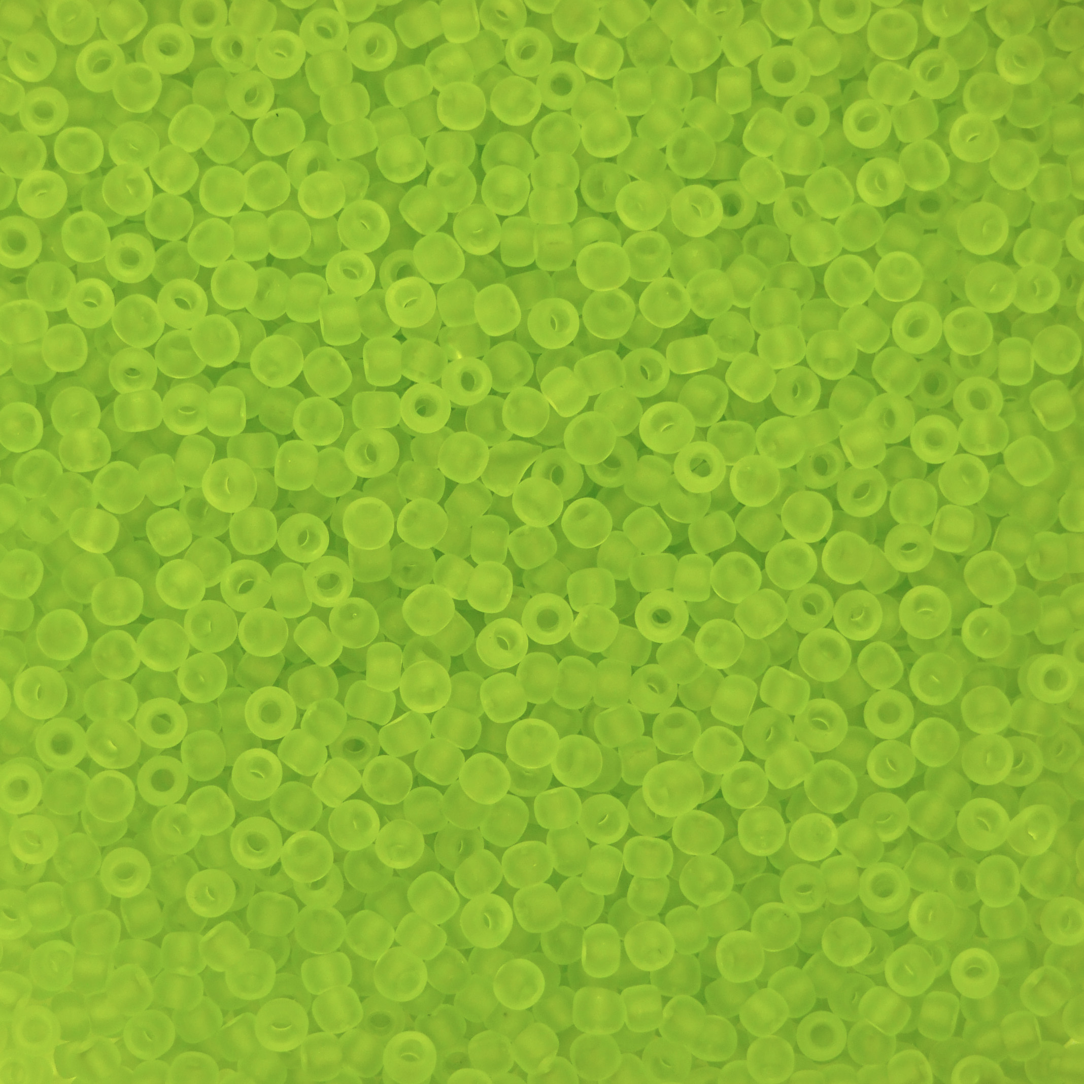 TOHO Seed Beads 4F Transparent Frosted Lime Green beads mouse